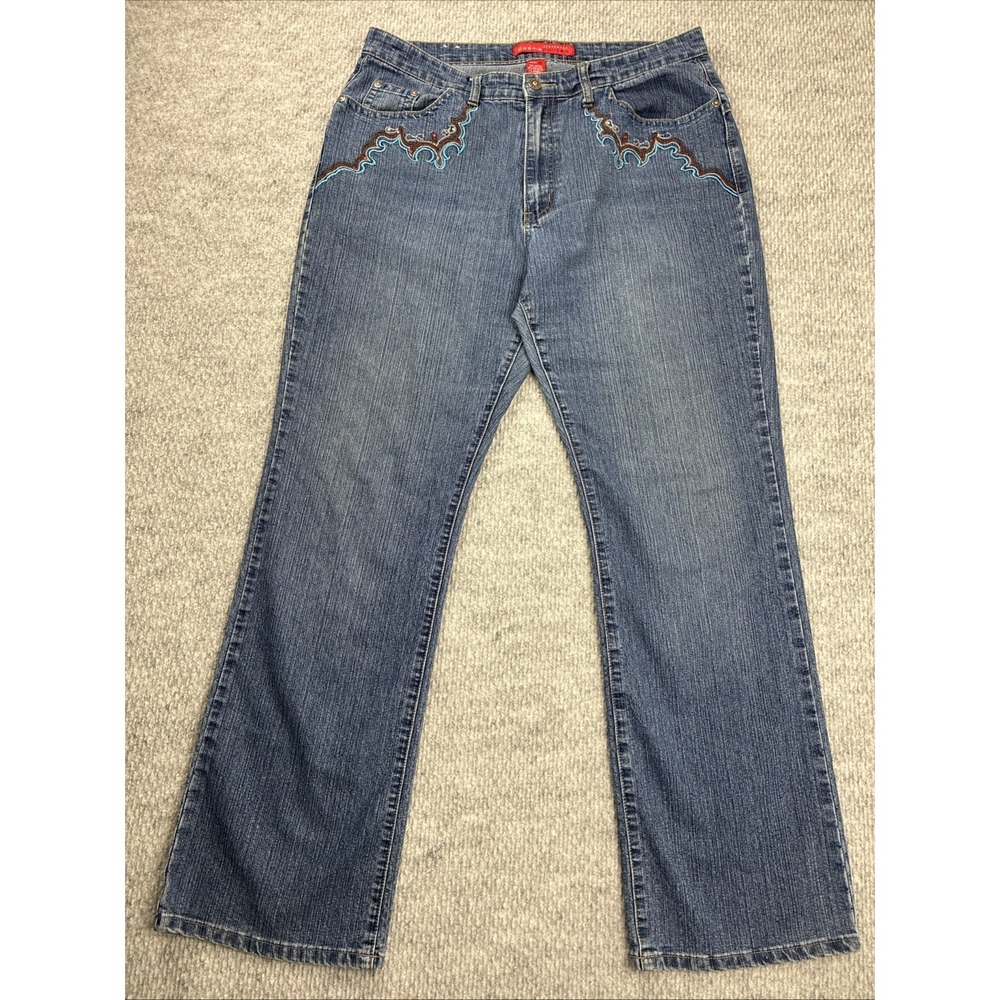 Cosmopolitan Jeanswear Bootcut Women's Blue Embellished Rhinestone Size 16